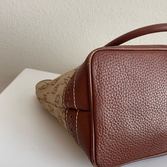 DOONEY & BOURKE Tan Signature Monogram Tote Shoulder Bag - Picture 7 of 12